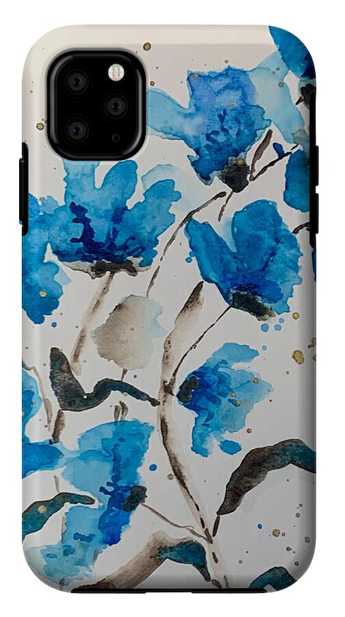 Abstract Blue Floral - Phone Case