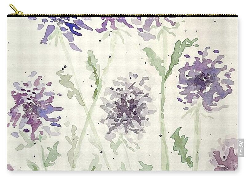 Abstract Purple Mums - Zip Pouch
