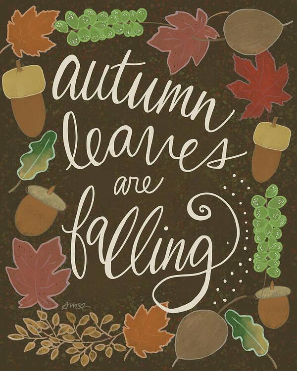 Autumn Leaves Typography - Art Print