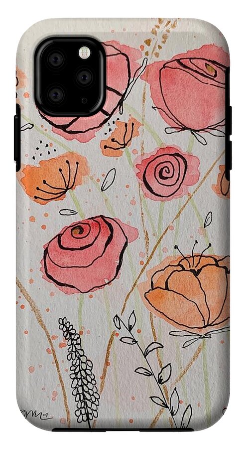 Fresh Flowers with Gold - Phone Case
