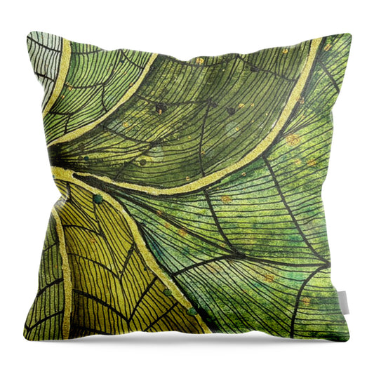 Leafy Abstract Pattern - Throw Pillow