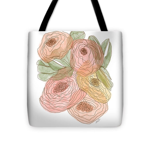 One Line Floral - Tote Bag