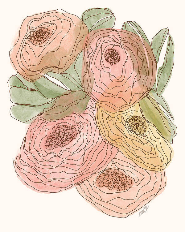 One Line Floral - Art Print