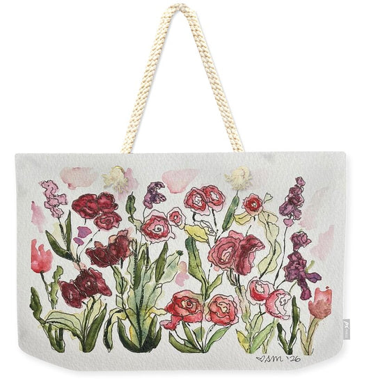 Pink Garden Watercolor - Weekender Tote Bag