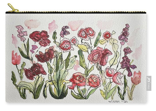 Pink Garden Watercolor - Zip Pouch