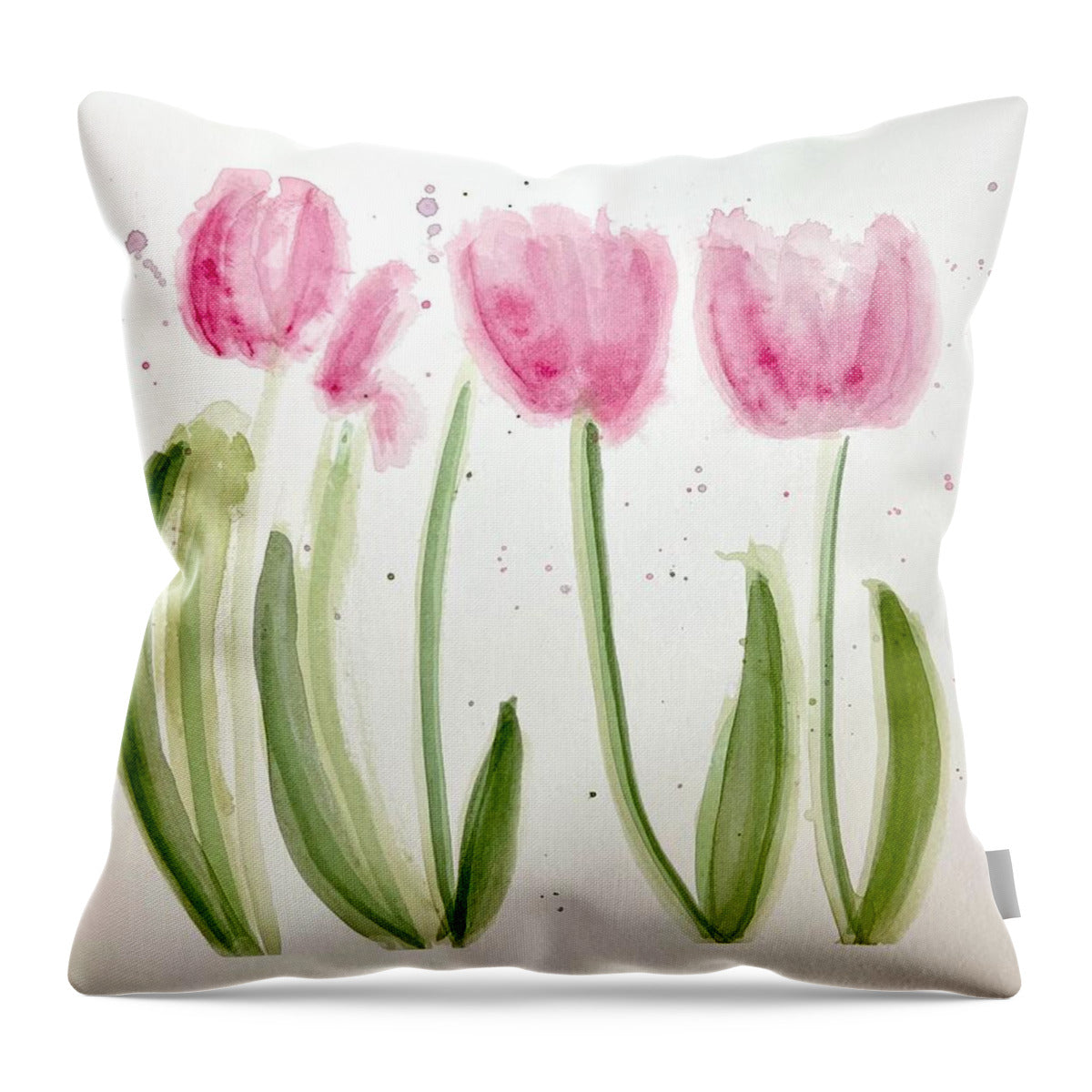 Pink Tulips - Throw Pillow
