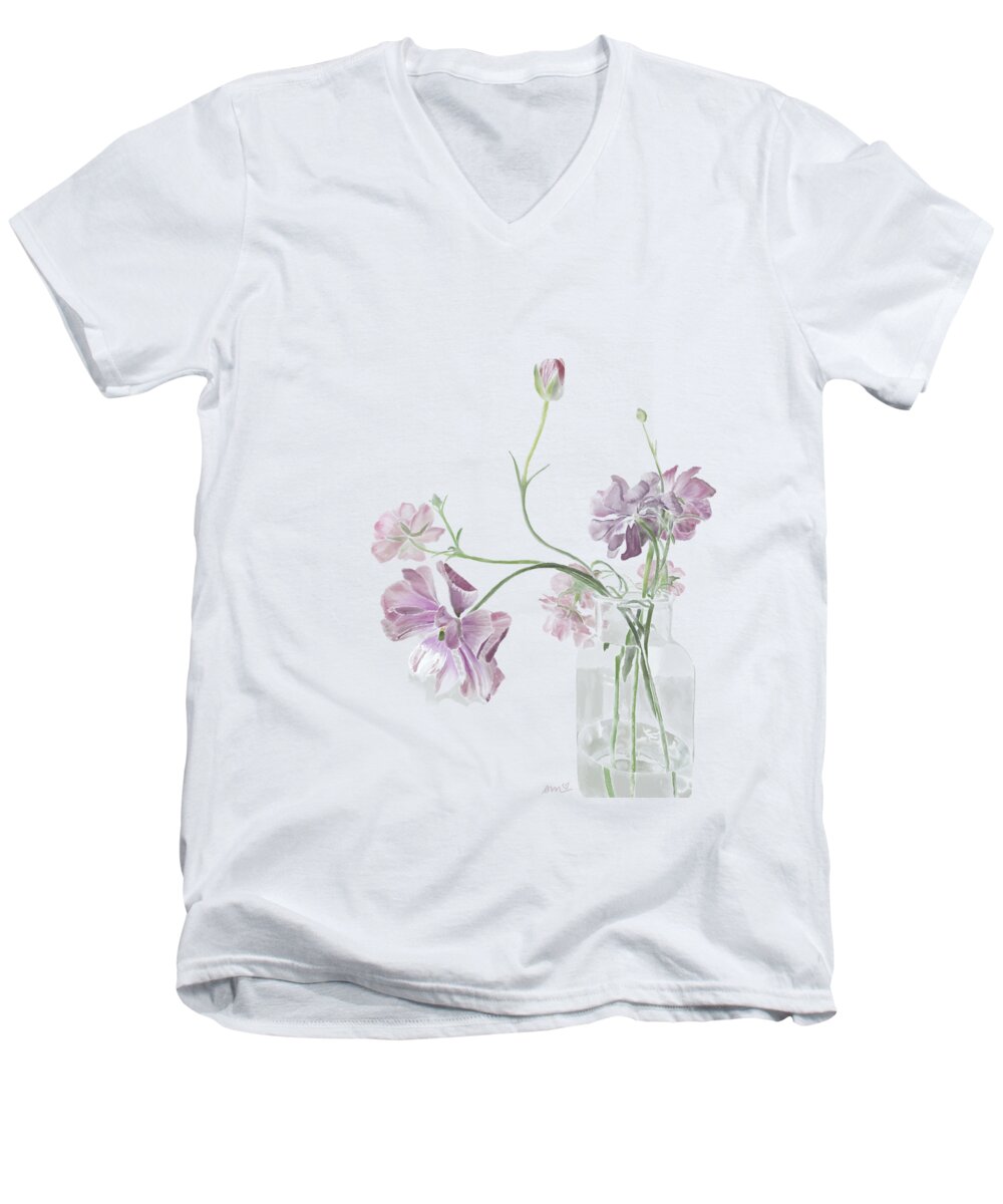 Purple Sweet Peas - Men's V-Neck T-Shirt