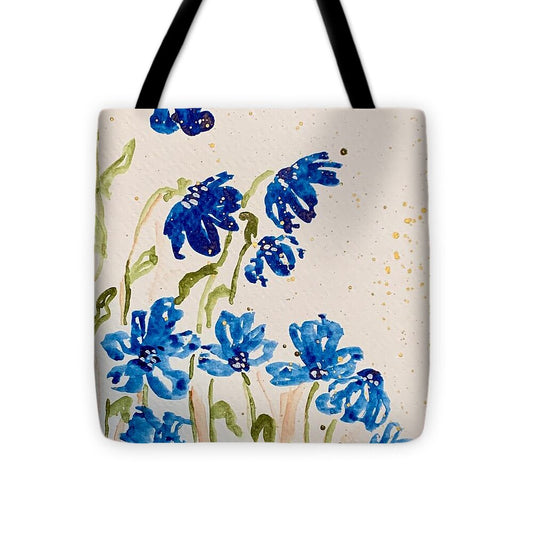 Abstract Blue Floral 2 - Tote Bag