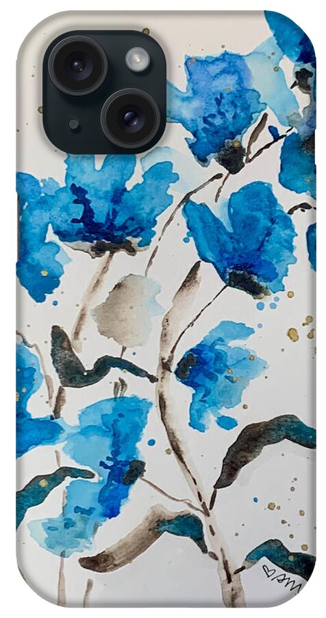 Abstract Blue Floral - Phone Case
