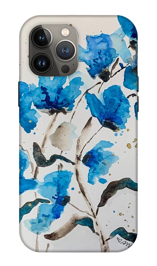 Abstract Blue Floral - Phone Case