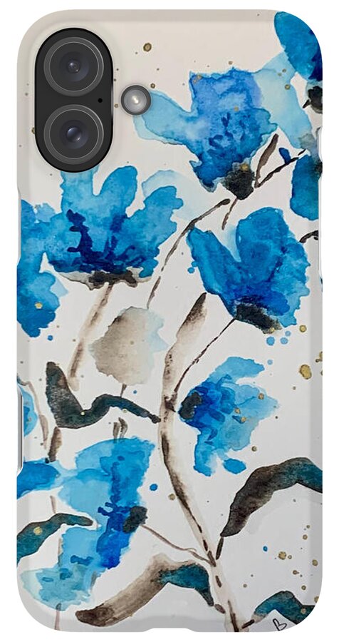 Abstract Blue Floral - Phone Case