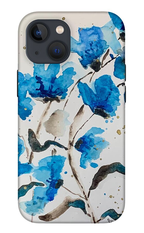 Abstract Blue Floral - Phone Case