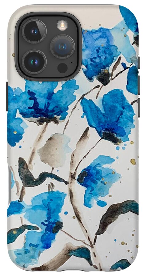 Abstract Blue Floral - Phone Case