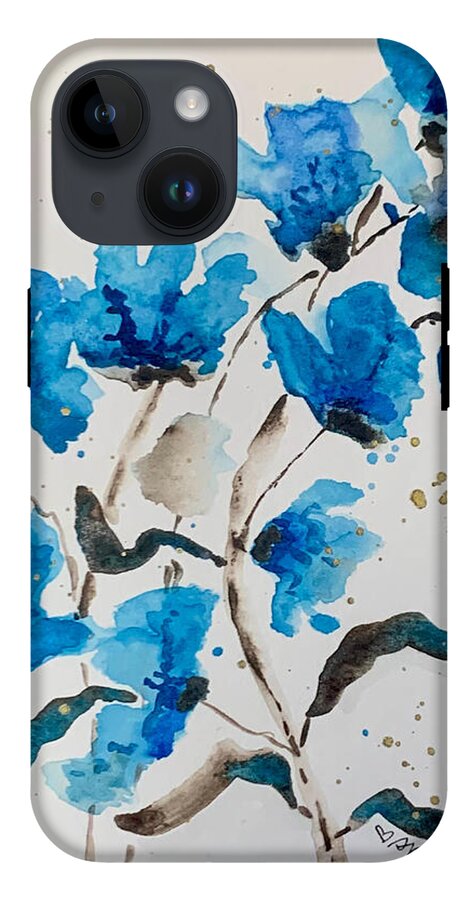 Abstract Blue Floral - Phone Case