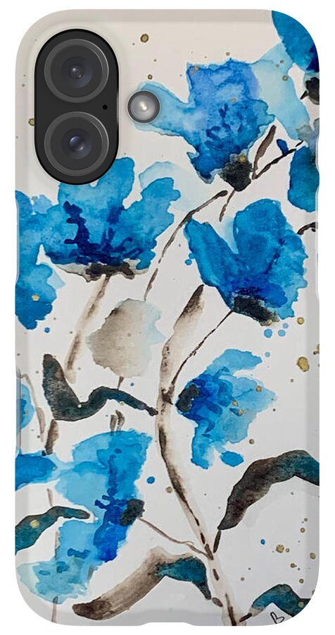 Abstract Blue Floral - Phone Case