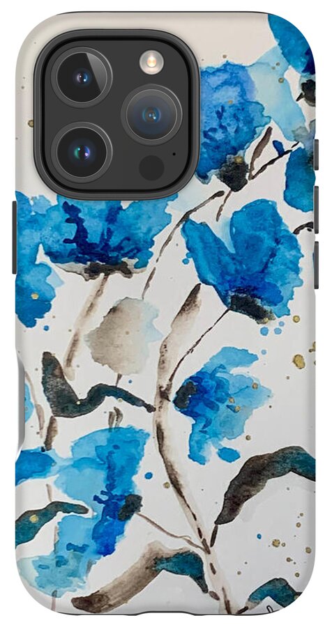 Abstract Blue Floral - Phone Case