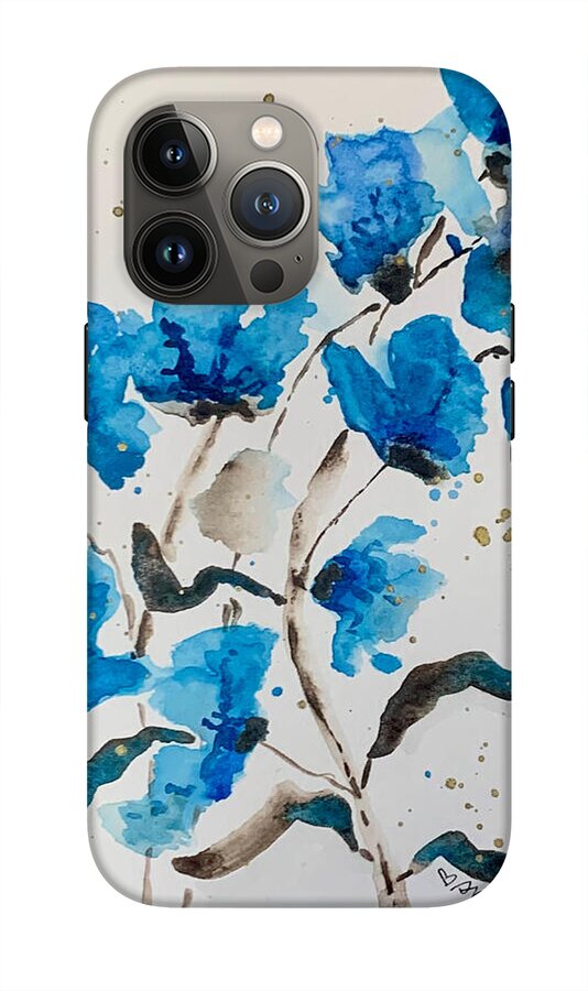 Abstract Blue Floral - Phone Case