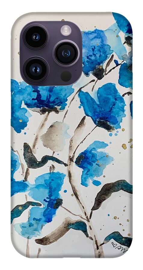 Abstract Blue Floral - Phone Case