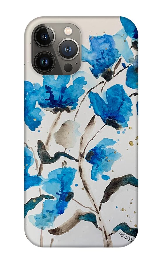 Abstract Blue Floral - Phone Case