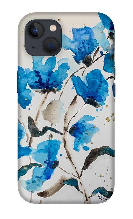 Abstract Blue Floral - Phone Case