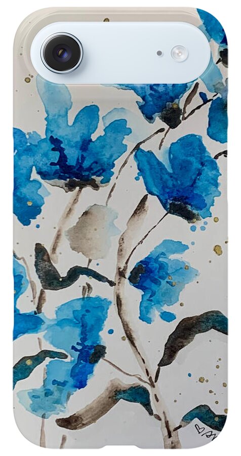 Abstract Blue Floral - Phone Case