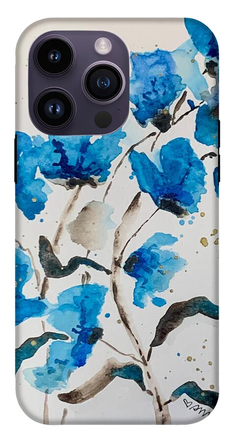 Abstract Blue Floral - Phone Case