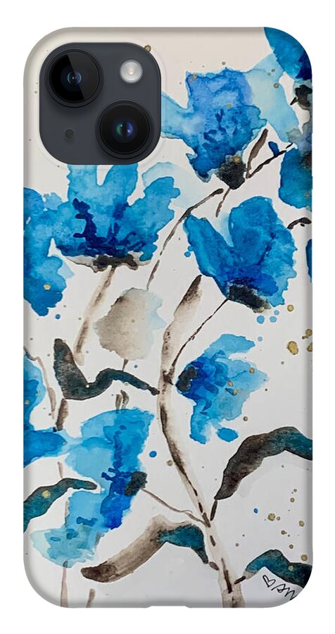 Abstract Blue Floral - Phone Case