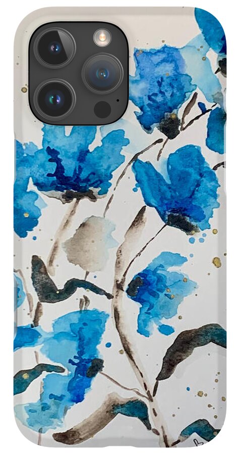 Abstract Blue Floral - Phone Case