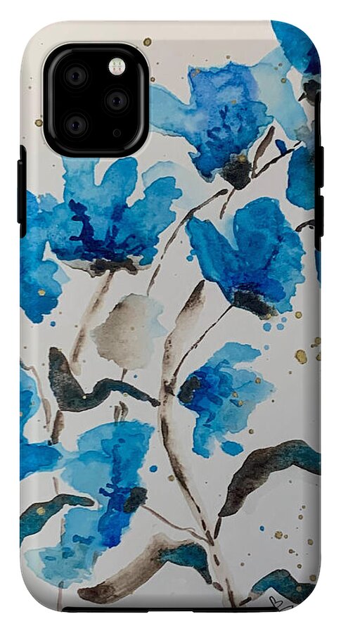 Abstract Blue Floral - Phone Case