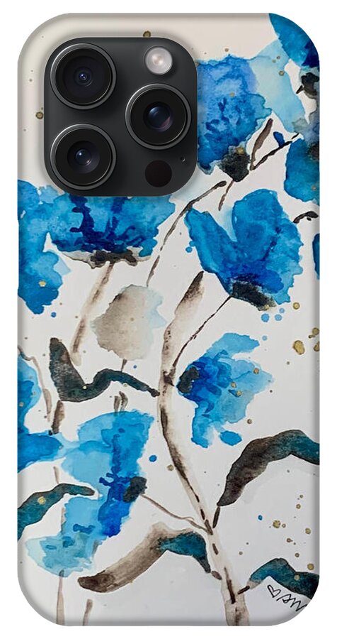 Abstract Blue Floral - Phone Case