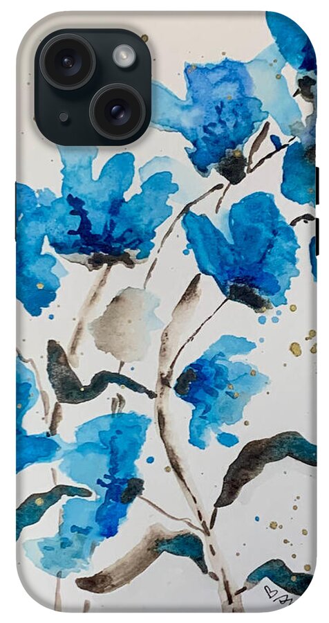 Abstract Blue Floral - Phone Case