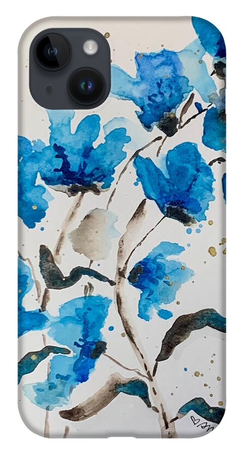 Abstract Blue Floral - Phone Case