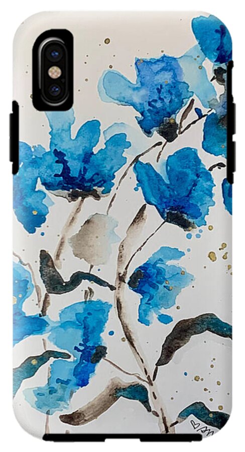 Abstract Blue Floral - Phone Case