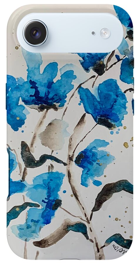 Abstract Blue Floral - Phone Case