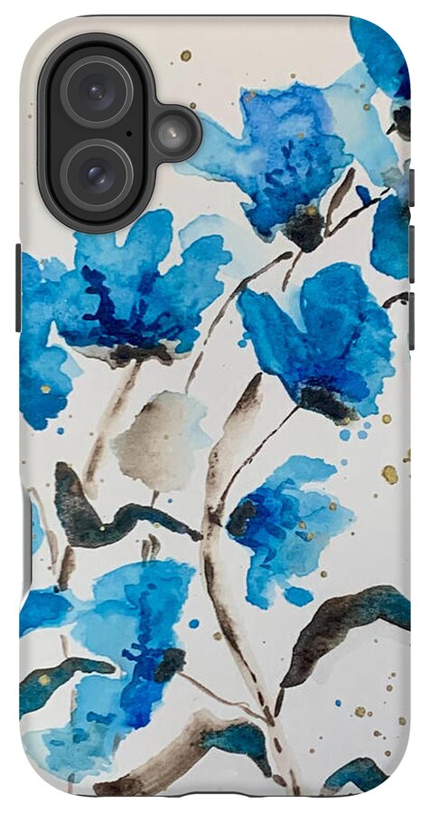 Abstract Blue Floral - Phone Case