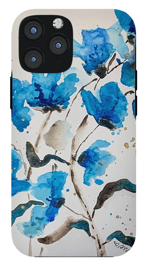 Abstract Blue Floral - Phone Case