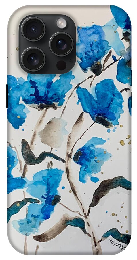 Abstract Blue Floral - Phone Case