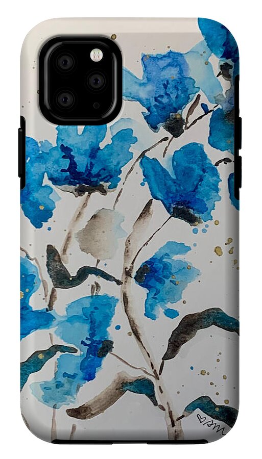 Abstract Blue Floral - Phone Case