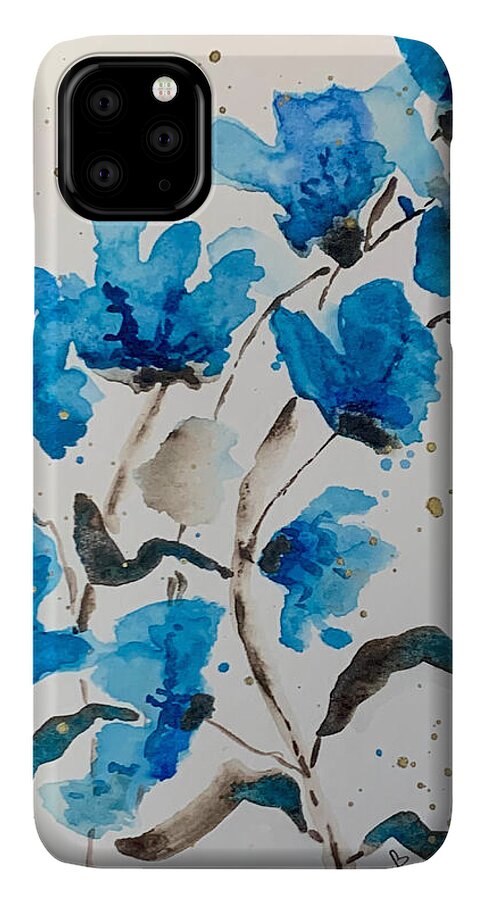 Abstract Blue Floral - Phone Case