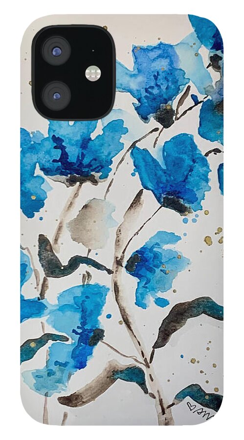 Abstract Blue Floral - Phone Case
