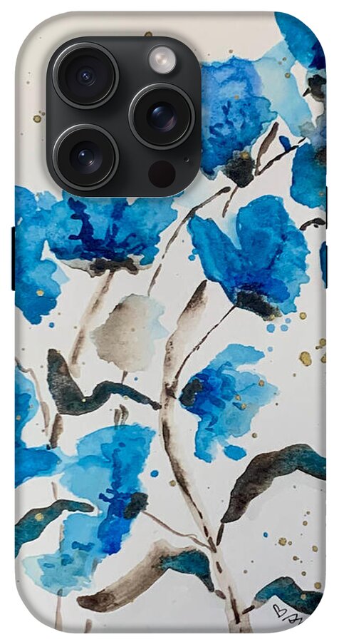 Abstract Blue Floral - Phone Case