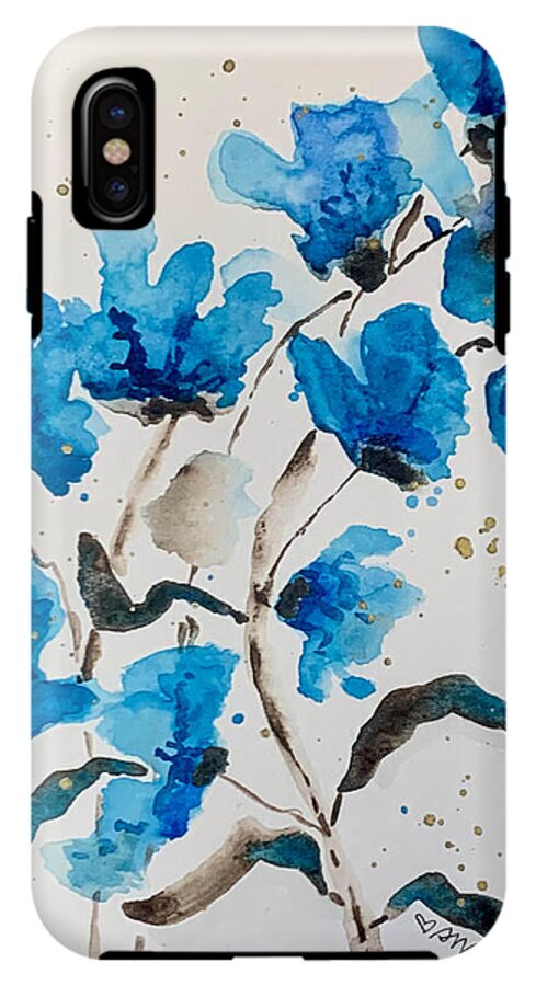 Abstract Blue Floral - Phone Case