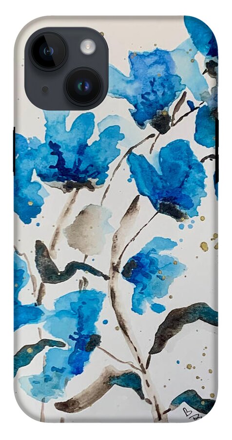 Abstract Blue Floral - Phone Case