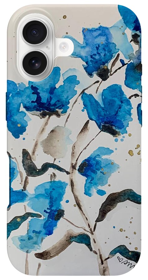 Abstract Blue Floral - Phone Case