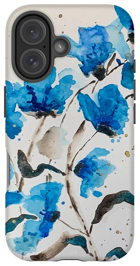 Abstract Blue Floral - Phone Case