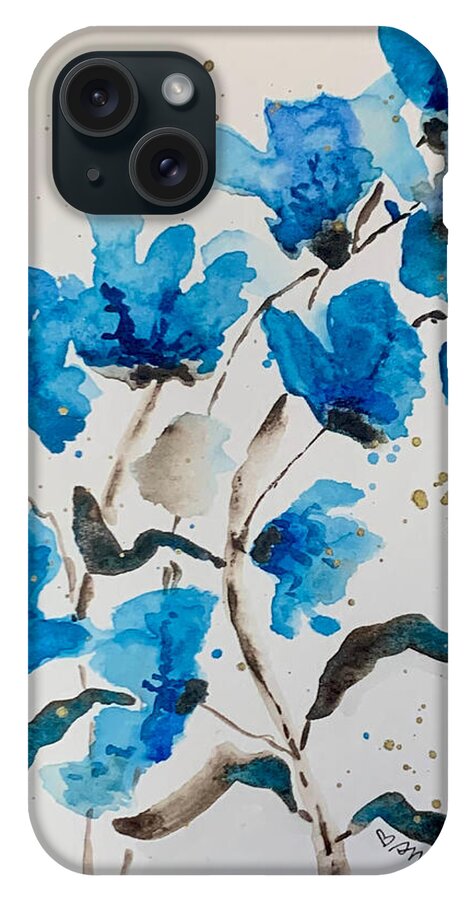 Abstract Blue Floral - Phone Case