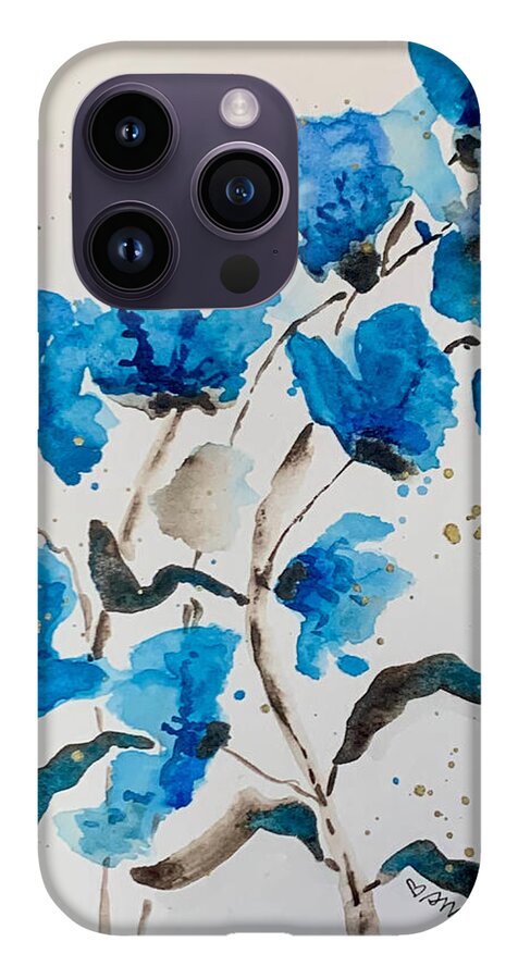 Abstract Blue Floral - Phone Case