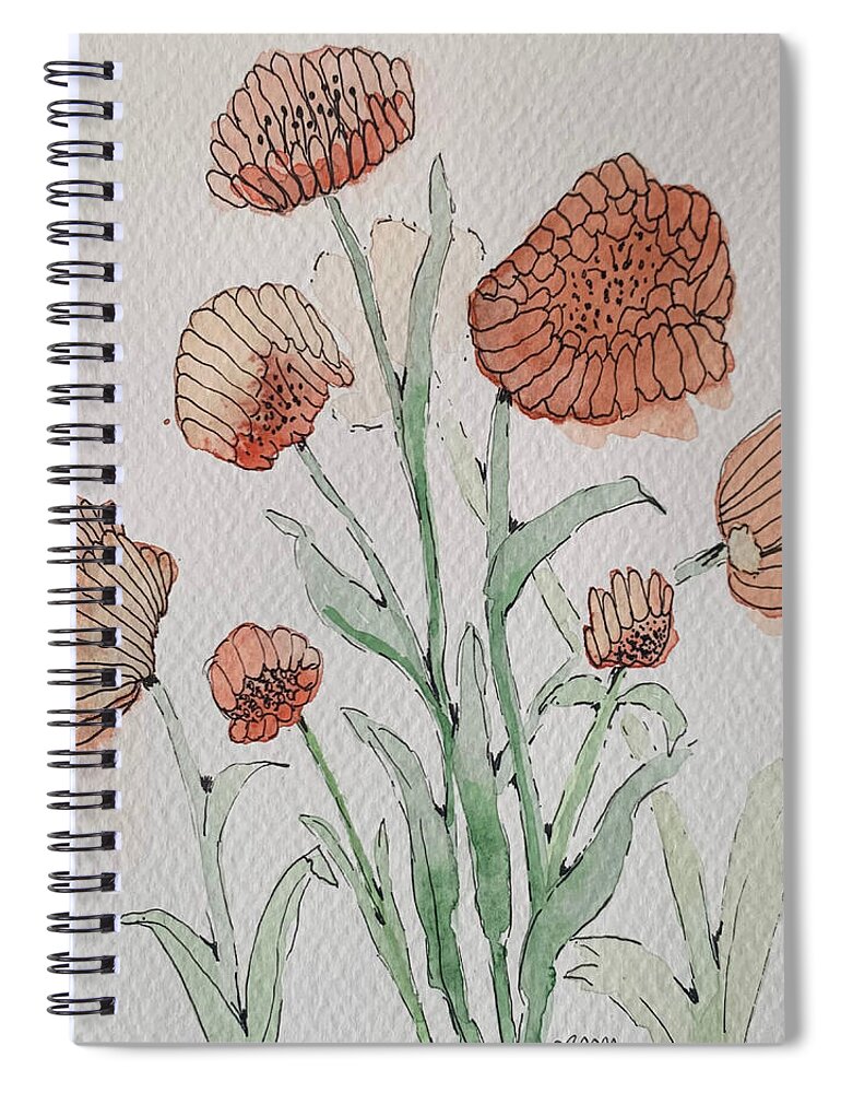 Abstract Coral Floral - Spiral Notebook
