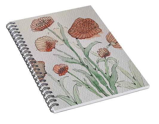Abstract Coral Floral - Spiral Notebook