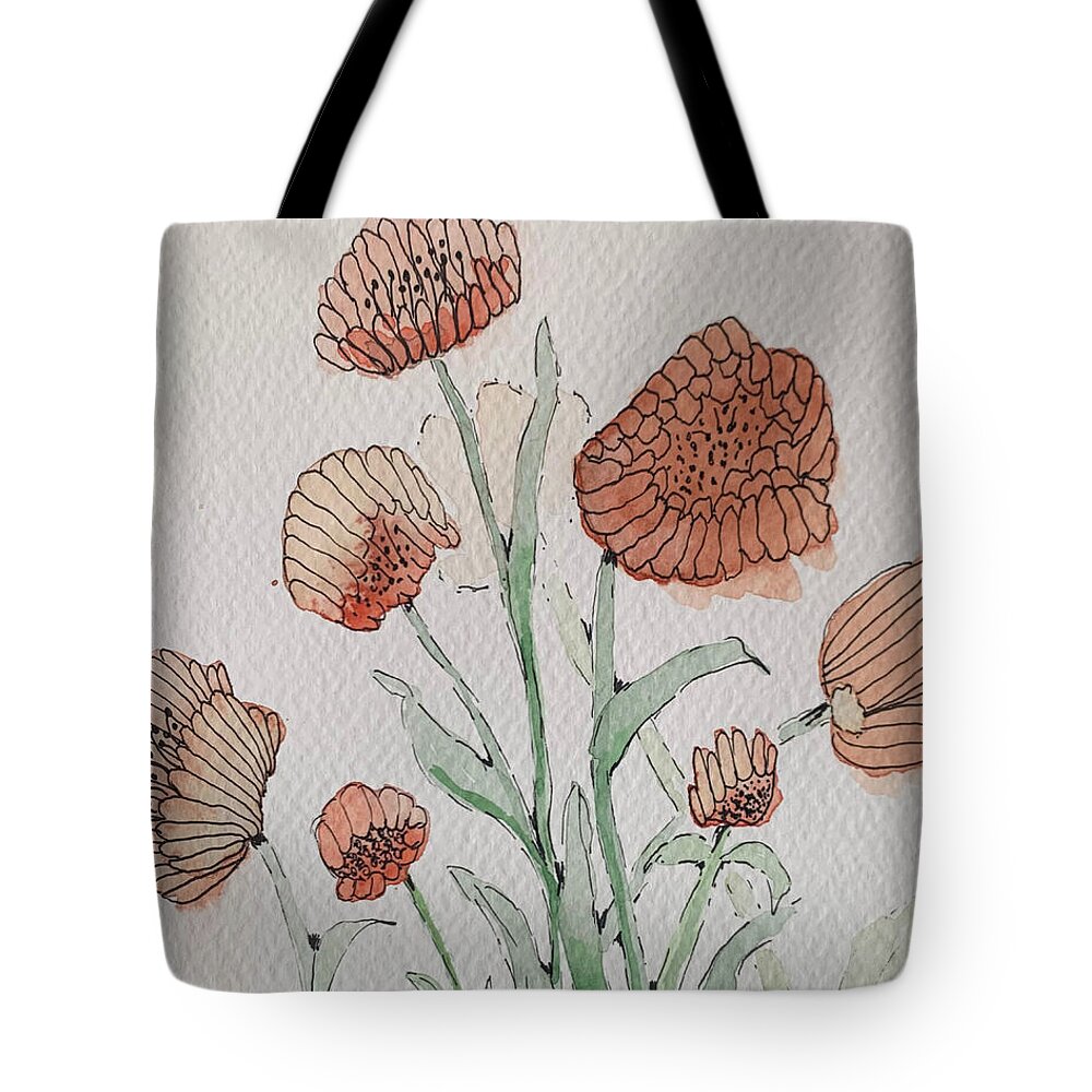 Abstract Coral Floral - Tote Bag